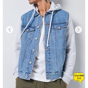 Combo Hooded Denim Jacket
